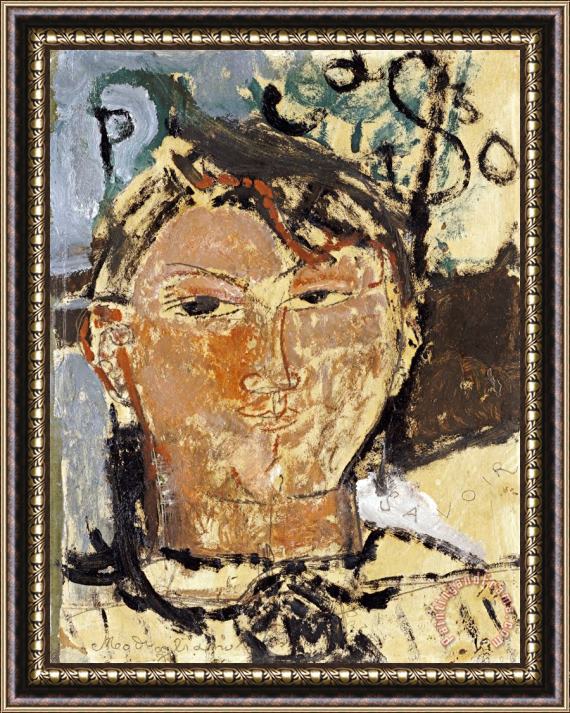 Amedeo Modigliani Portrait De Picasso Framed Print
