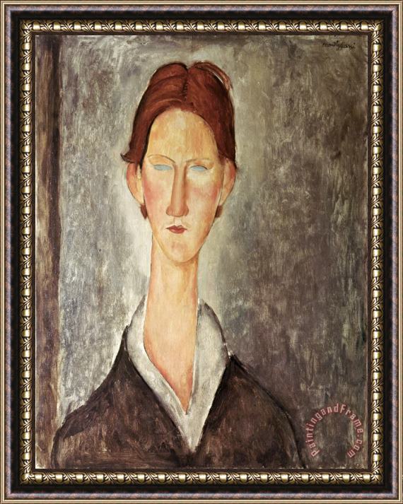Amedeo Modigliani Portrait of a Student Framed Painting