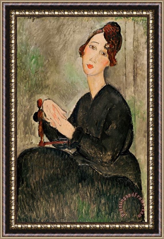 Amedeo Modigliani Portrait of Dedie Hayden Framed Painting
