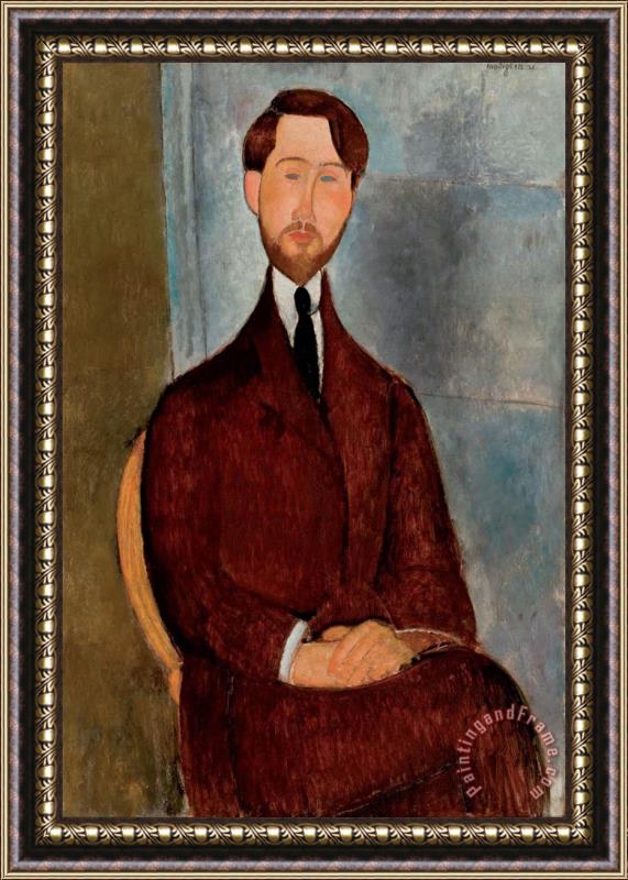 Amedeo Modigliani Portrait of Leopold Zborowski, 1916 Framed Painting