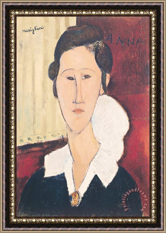 Amedeo Modigliani Portrait of Madame Hanka Zborowska Framed Print