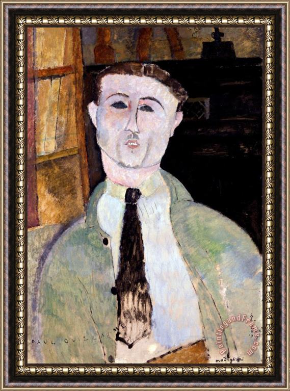 Amedeo Modigliani Portrait Of Paul Guillaume Framed Painting