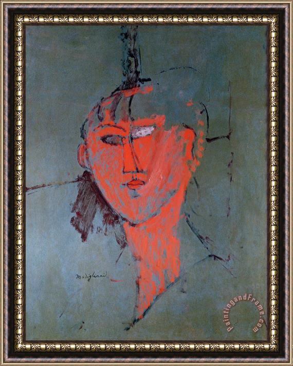 Amedeo Modigliani The Red Head Framed Painting