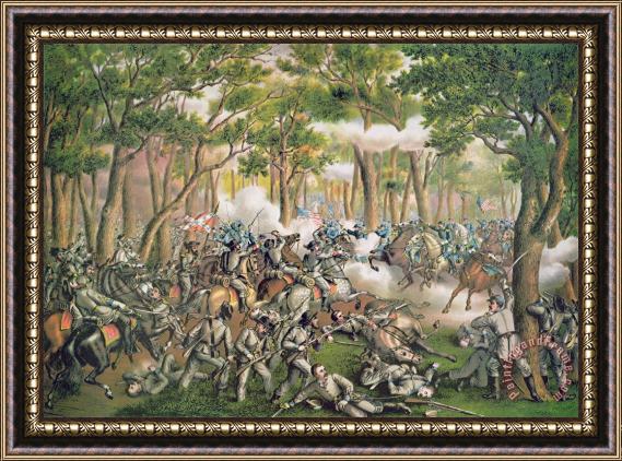 American School Battle of the Wilderness May 1864 Framed Painting