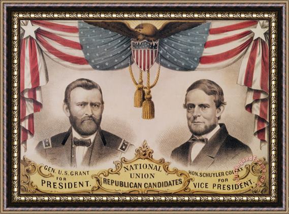 American School Electoral Poster For The Usa Presidential Election Of 1868 Framed Print