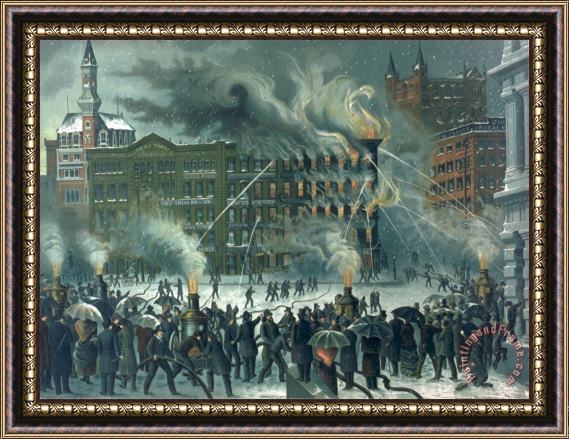 American School Fire in the New York World Building Framed Print