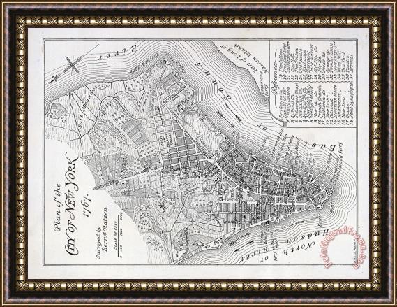 American School Plan of the City of New York Framed Painting