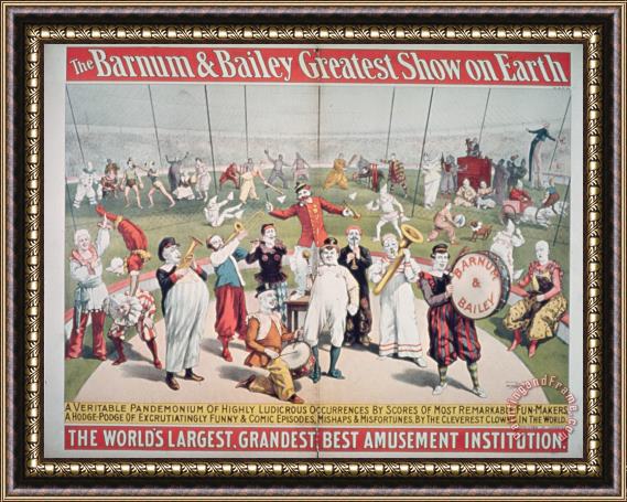 American School Poster advertising the Barnum and Bailey Greatest Show on Earth Framed Print