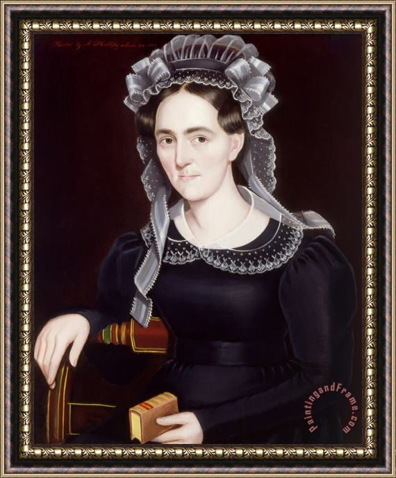 Ammi Phillips Portrait of Abigail Penoyer Reynolds Framed Painting