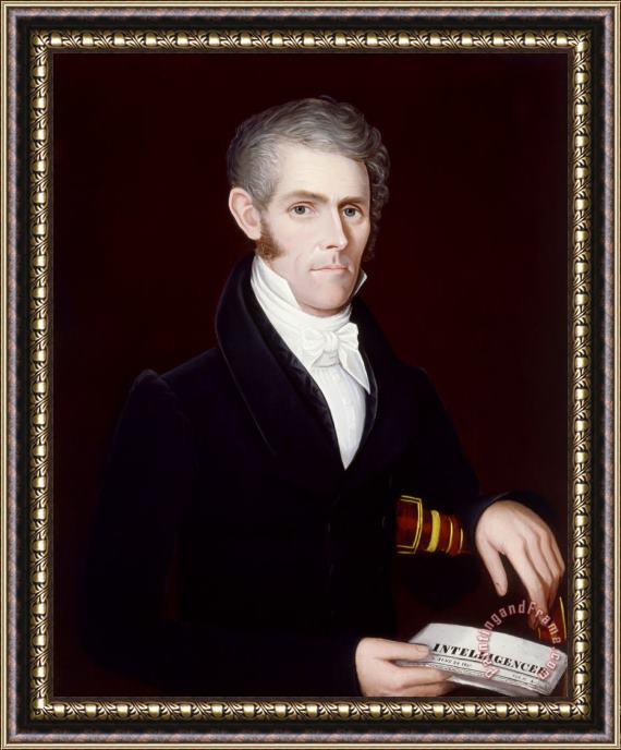 Ammi Phillips Portrait of George Greenwood Reynolds Framed Painting