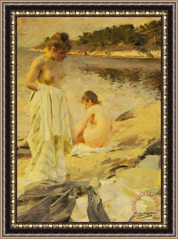 Anders Leonard Zorn The Bathers Framed Painting