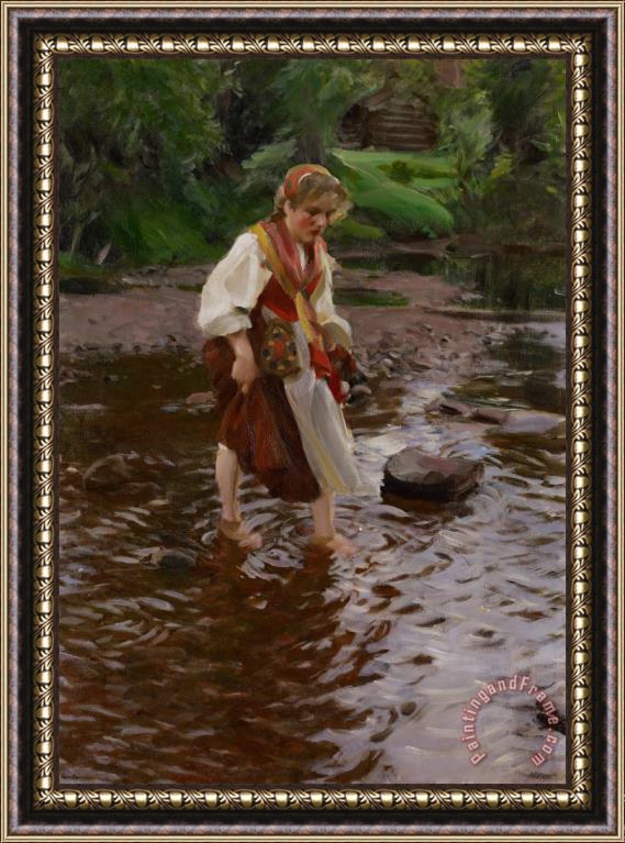 Anders Leonard Zorn The Girl From Alvdalen Framed Painting