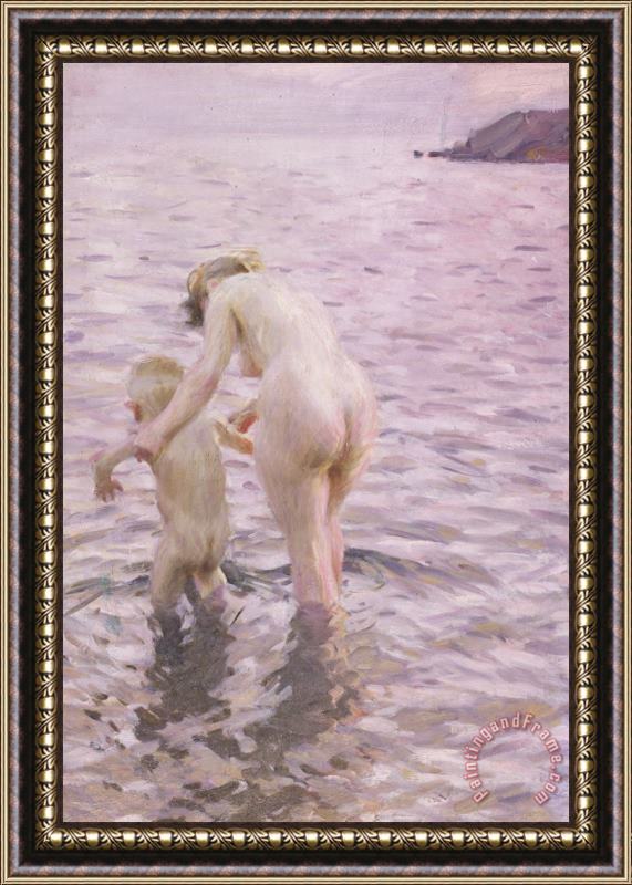 Anders Leonard Zorn With Mother Framed Print
