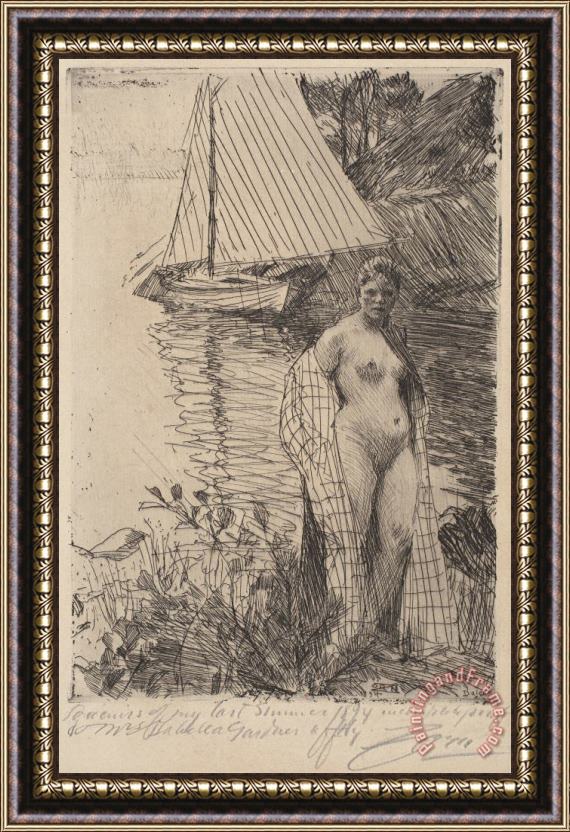 Anders Zorn My Model And My Boat Framed Print