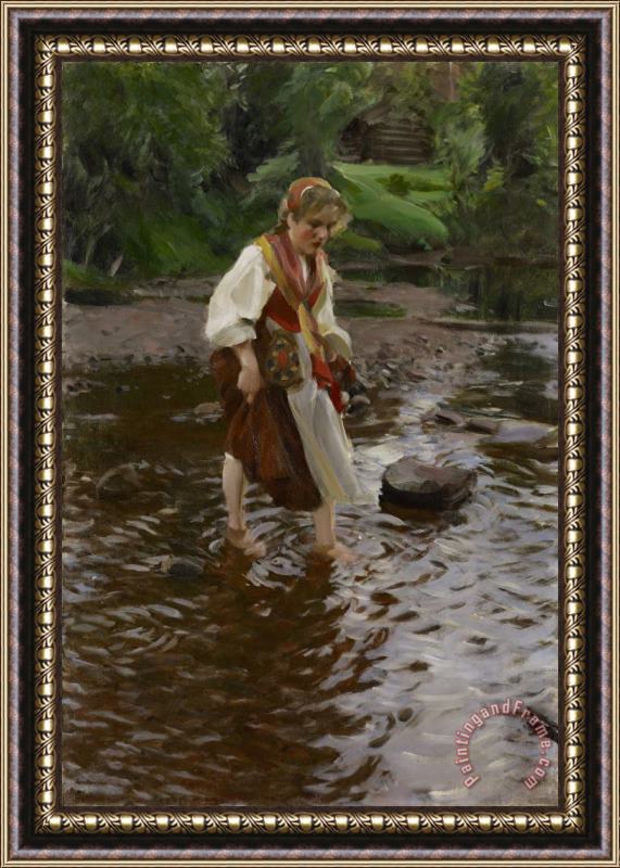 Anders Zorn The Girl From Alvdalen Framed Painting