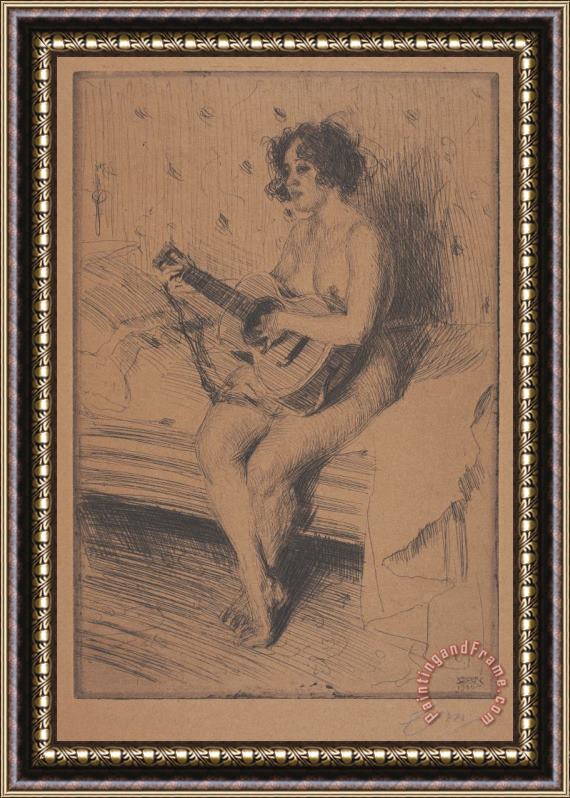 Anders Zorn The Guitar Player Framed Print