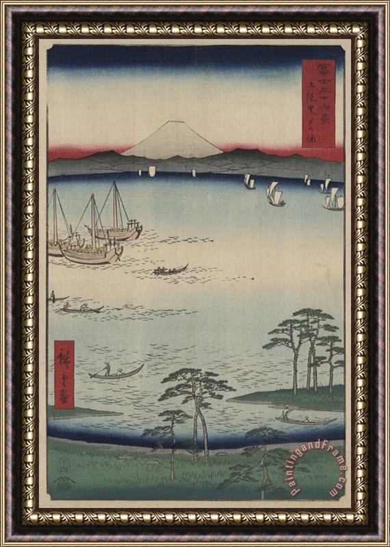 Ando Hiroshige Kuroto No Ura in Kazusa Province Framed Painting