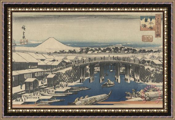 Ando Hiroshige Nihonbashi, Clearing After Snow Framed Painting