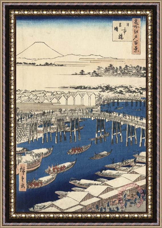 Ando Hiroshige Nihonbashi, Clearing After Snow Framed Print