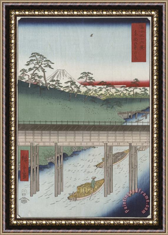 Ando Hiroshige Ochanomizu in The Eastern Capital Framed Print