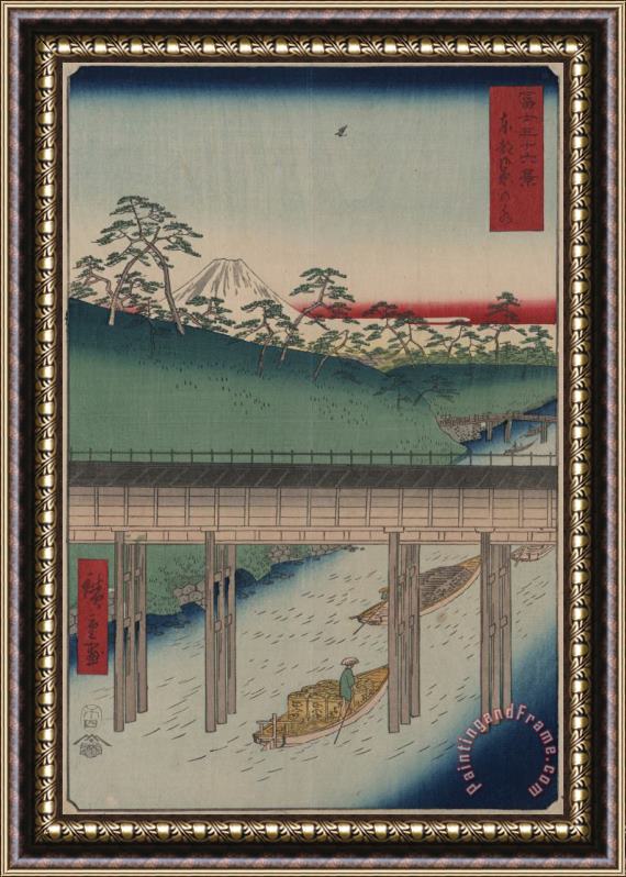 Ando Hiroshige Ochanomizu in The Eastern Capital Framed Painting