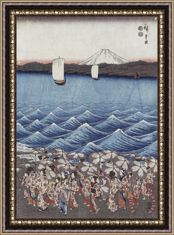 Ando Hiroshige Opening Celebration of Benzaiten Shrine at Enoshima Framed Print
