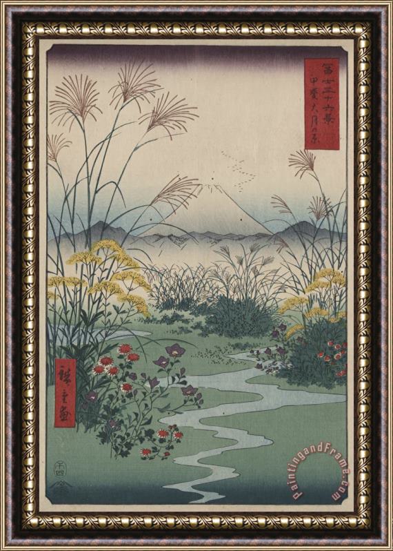 Ando Hiroshige Otsuki Fields in Kai Province Framed Print