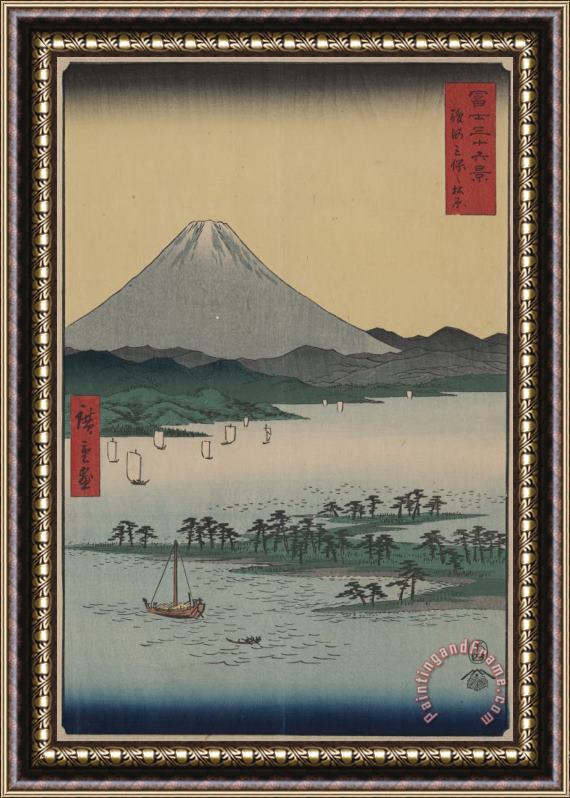Ando Hiroshige Pine Beach at Miho in Suruga Framed Print