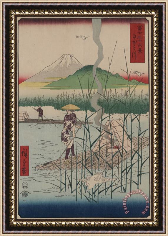 Ando Hiroshige Sagami River Framed Print