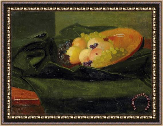 Andre Derain Nature Morte Aux Fruits Sur Velours Vert Framed Painting