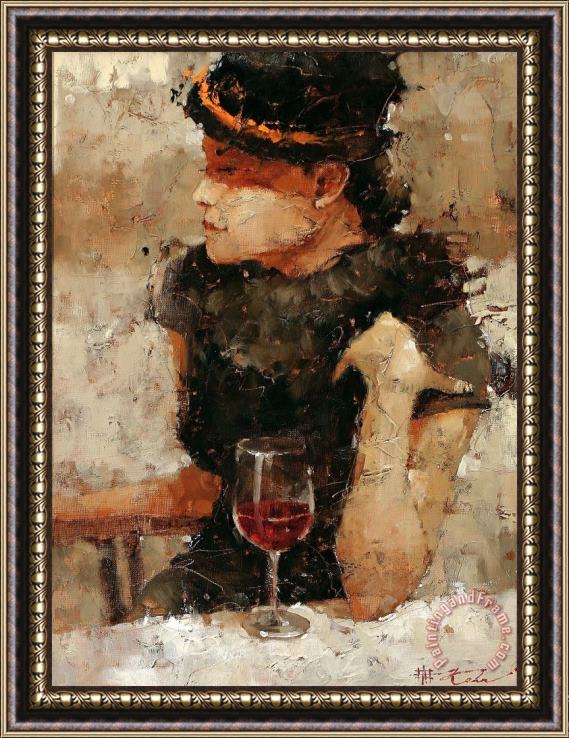 Andre Kohn He Is Fashionably Late Framed Painting