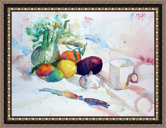 Andre Mehu Cup fruits and vegetables Framed Print