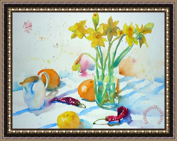 Andre Mehu Daffodils study Framed Painting