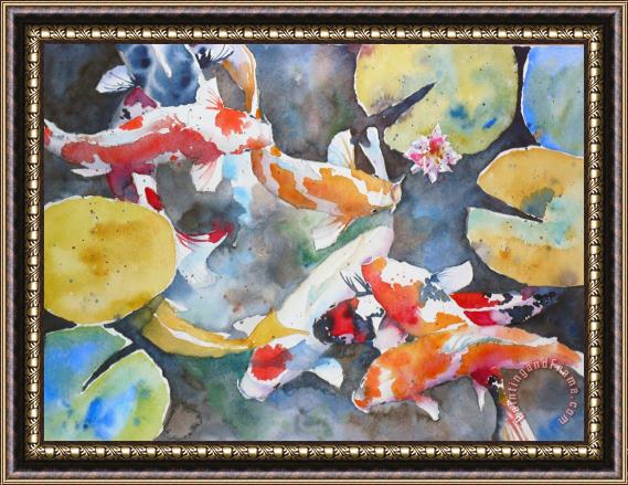 Andre Mehu Dancing in a pond Framed Painting