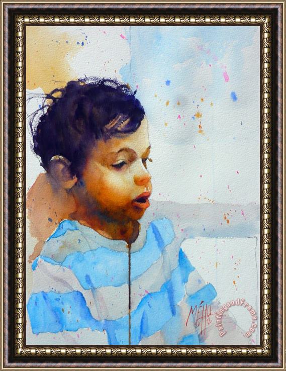 Andre Mehu Portrait3 study 3 Framed Painting