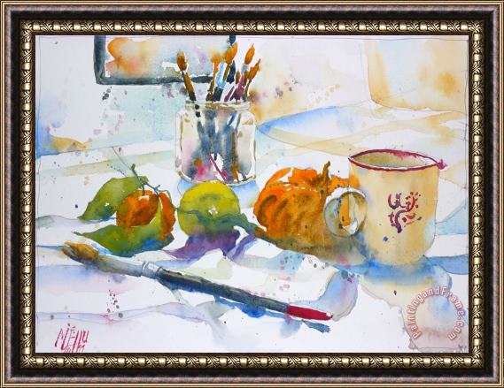 Andre Mehu Still life with brushes Framed Print