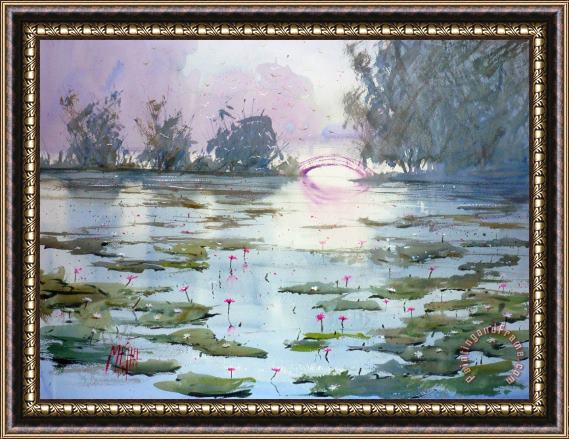 Andre Mehu Waterlilies Study Framed Painting