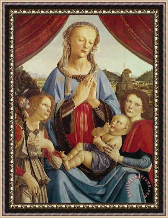 Andrea del Verrocchio The Virgin and Child with Two Angels Framed Print