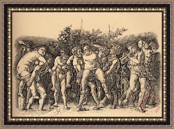 Andrea Mantegna Bacchanal with Silenus Framed Painting