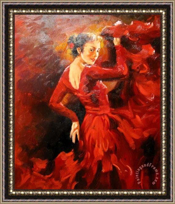 Andrew Atroshenko Crimson Dancer Framed Painting