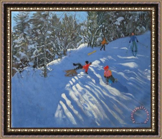 Andrew Macara Falling off the Sledge Framed Painting
