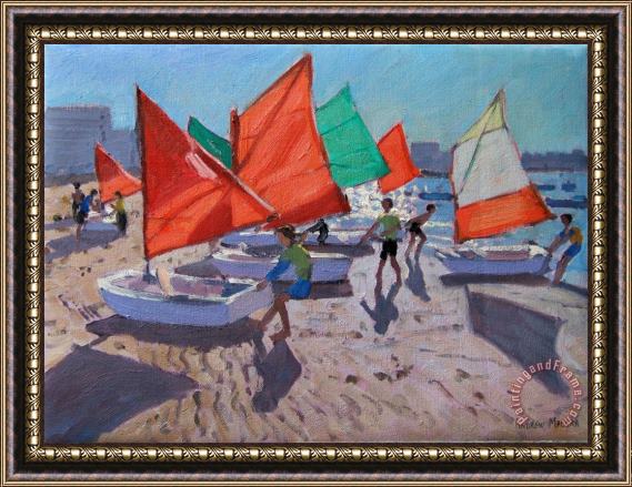 Andrew Macara Red Sails Framed Painting