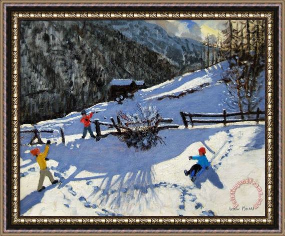 Andrew Macara Snowballers Framed Painting