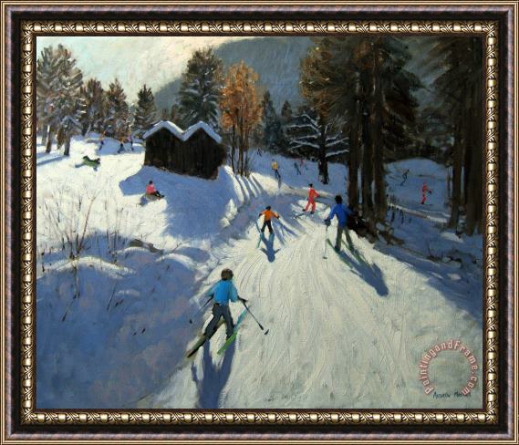 Andrew Macara Two mountain huts Framed Painting