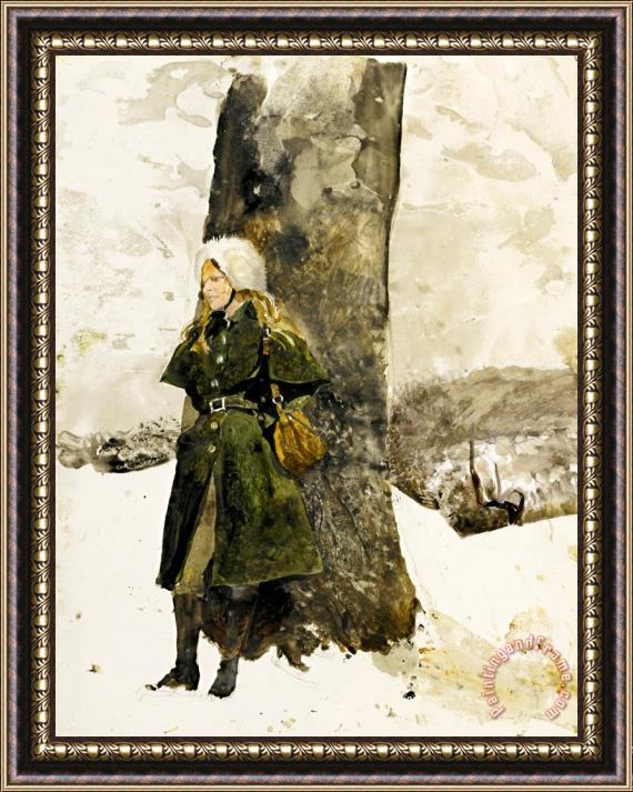 andrew wyeth In The Orchard (helga in Orchard) 1972 Framed Print