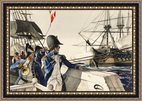andrew wyeth Lord Nelson Overseeing The Battle of The Nile Framed Painting