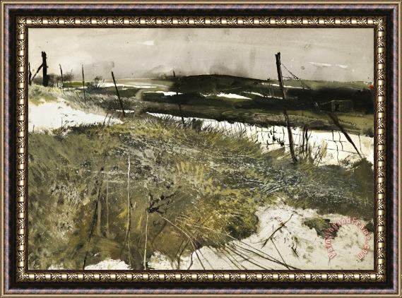 andrew wyeth Thawing, 1958 Framed Painting