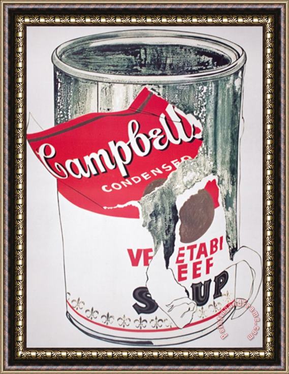 Andy Warhol Big Torn Campbell S Soup Can Vegetable Beef Framed Print