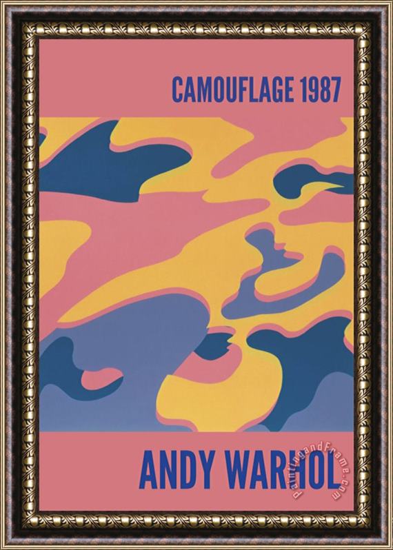 Andy Warhol Camouflage 1987 Pink Purple Orange Framed Print