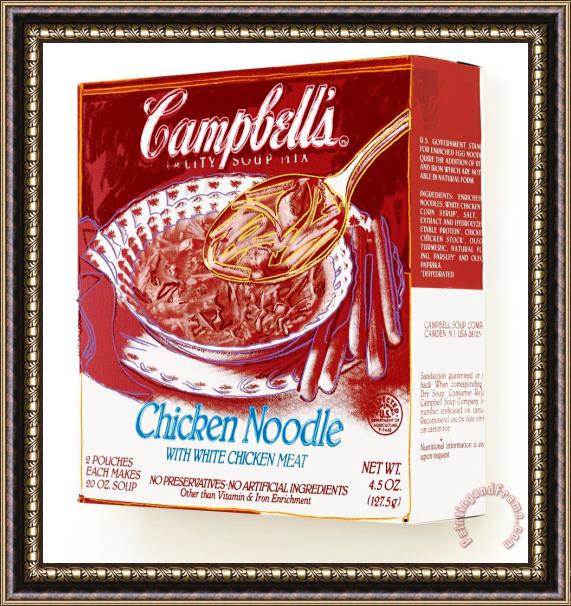 Andy Warhol Campbell's Soup Box: Chicken Noodle Framed Painting